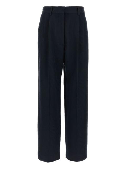 pleated pocket straight trousers