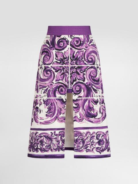 Majolica-print skirt