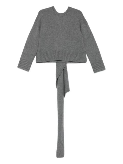 scarf-detail sweater