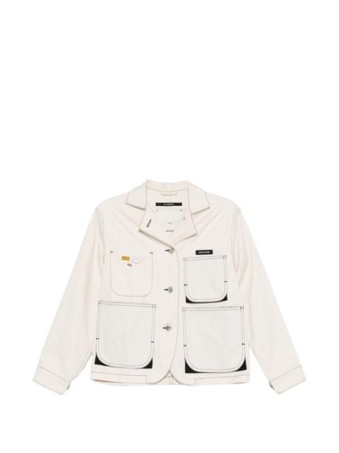 Art patch-pocket topstitch jacket