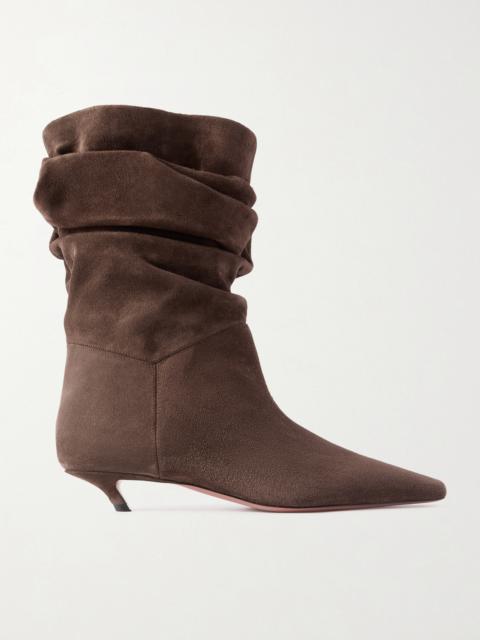 Jamie Ruched Suede Ankle Boots