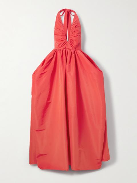 Gathered Silk-faille Halterneck Gown