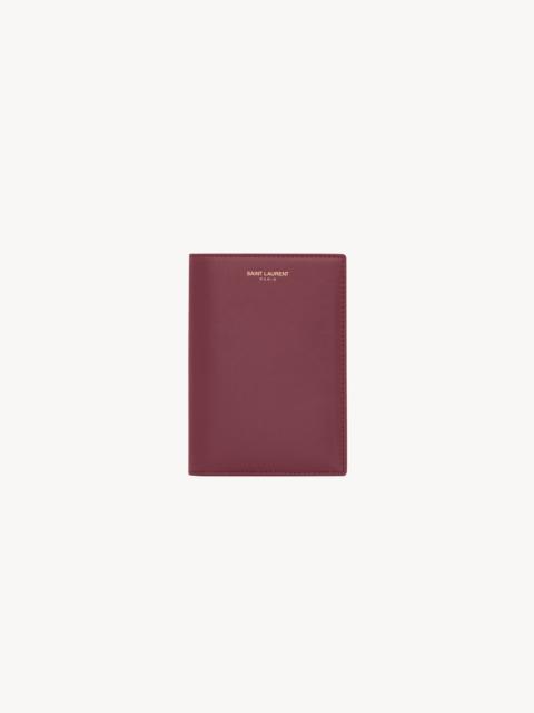 SAINT LAURENT PARIS PASSPORT CASE IN SHINY LEATHER