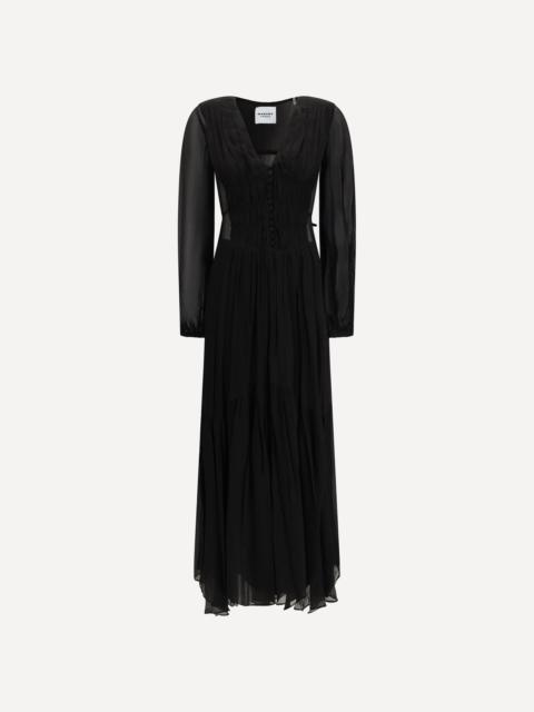 Buttoned sheer maxi Dress