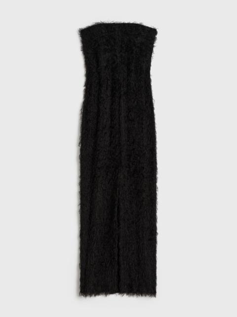 Strapless fil coupé dress black