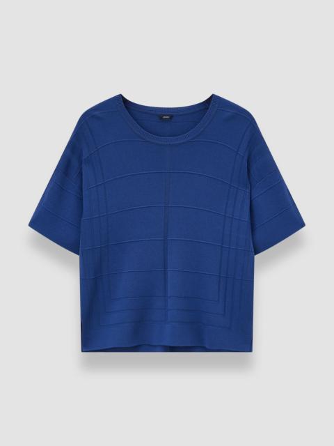 Viscose Grid Knit T-Shirt