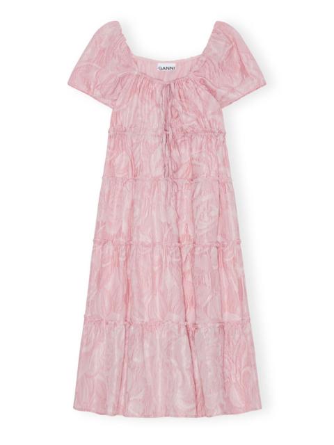 PINK TEXTURED CLOQUÉ LAYER DRESS