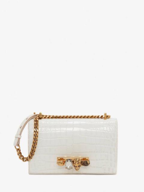 Women's Jewelled Satchel in Deep Ivory