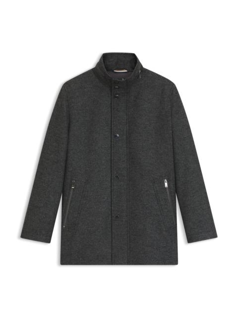 RELAXED-FIT WOOL-BLEND COAT WITH PACKABLE HOOD