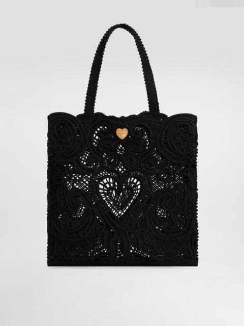 Medium cordonetto lace Beatrice shopper