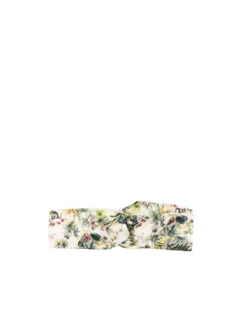 twisted floral-print headband