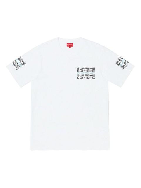 Supreme SS19 Stack Logo Tee White Logo Round Neck Short Sleeve Unisex SUP-SS19-434