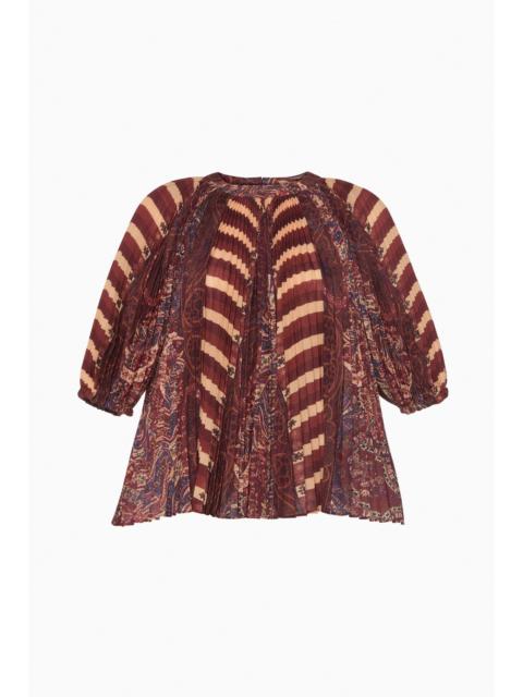 Dafne Pleated Short Sleeve Blouse