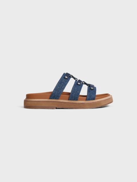 CELINE - TIPPI SLIDE IN Denim and Suede Calfskin