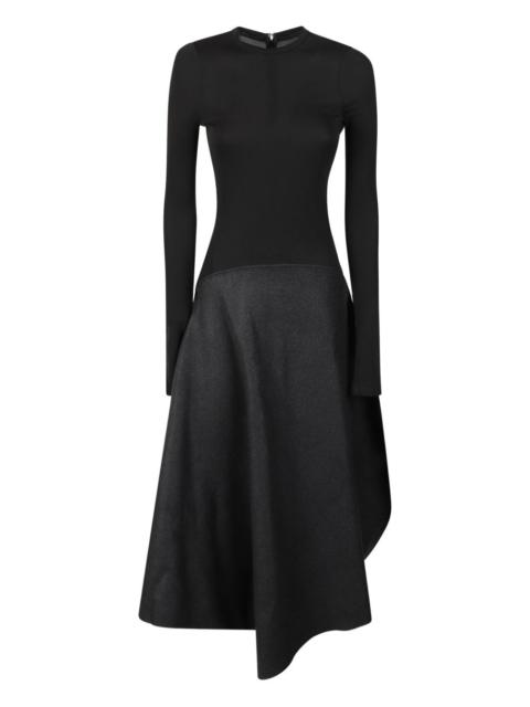 long-sleeve asymmetric dress