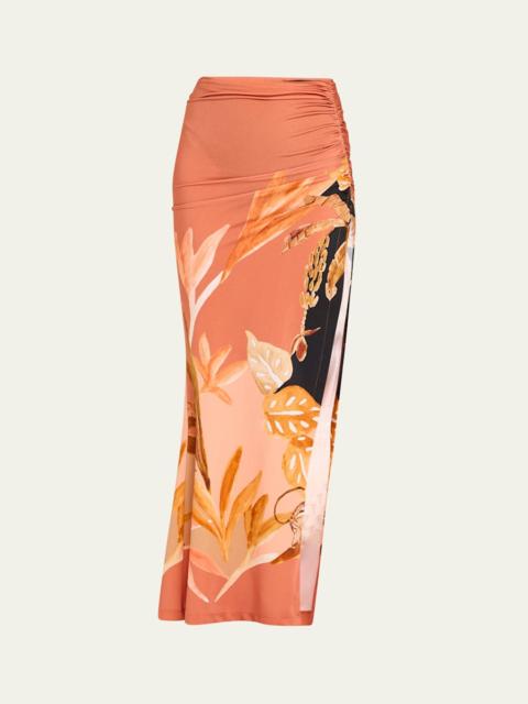 Bananier Ruched Maxi Skirt