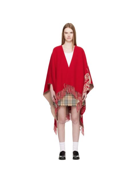 Red EKD Wool Cashmere Cape