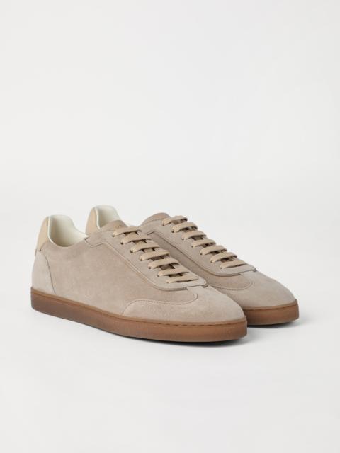 Washed suede sneakers