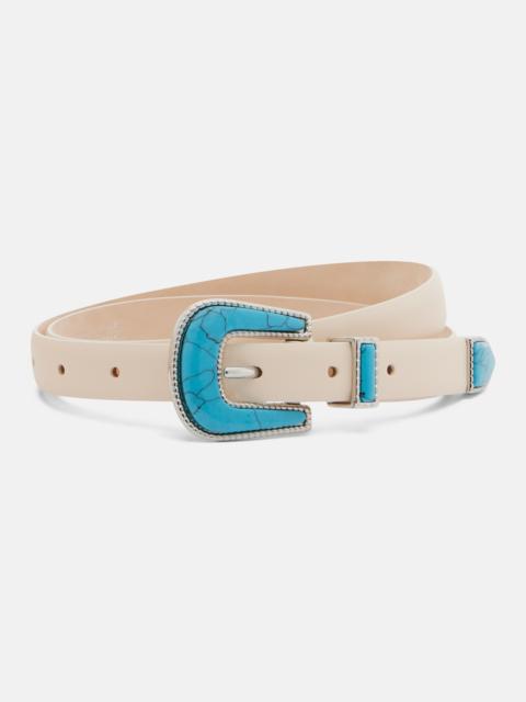 Travertine leather belt