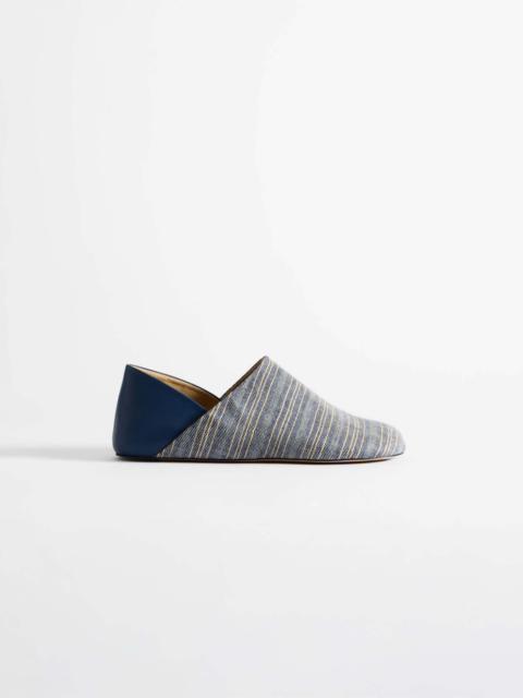 WOMENS SLIPPER MULES IN NAVY & OFF-WHITE