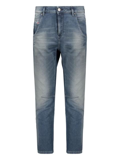 washed effect five-pocket jeans