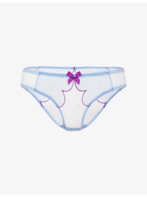 Lorna Bow-Embellished Mesh Briefs