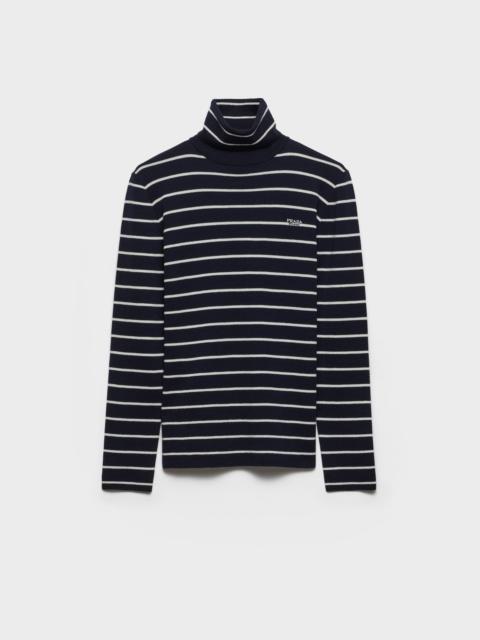 Striped wool turtleneck sweater