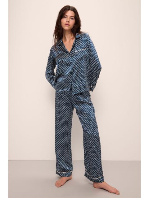Inez Washable Silk Printed Long PJ Set