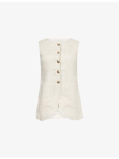 Emma Two-Patch-Pockets Linen Vest