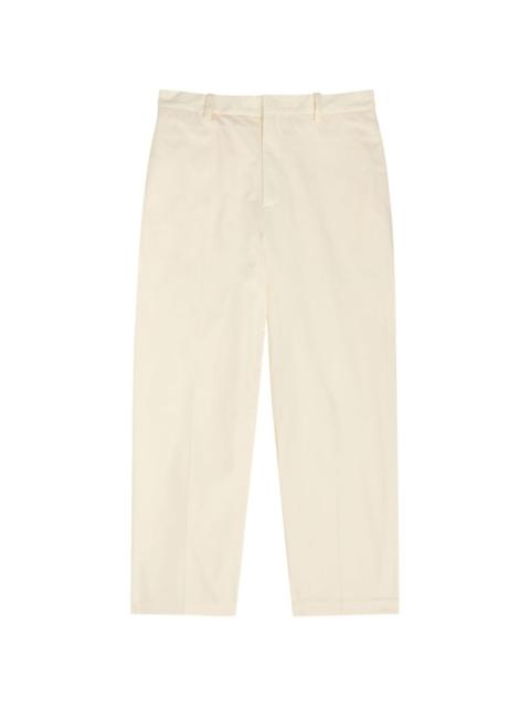 chalk straight-leg trousers