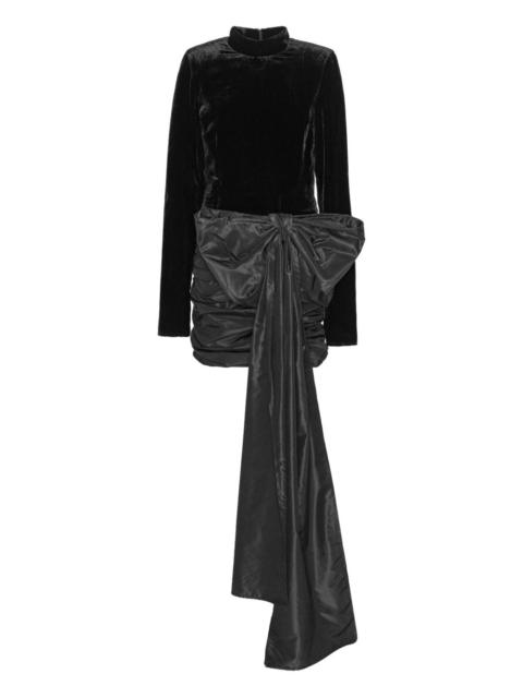 velvet-bow mini dress