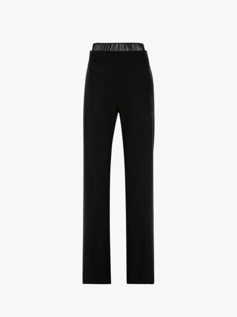 Sheer Panel Trouser In Black