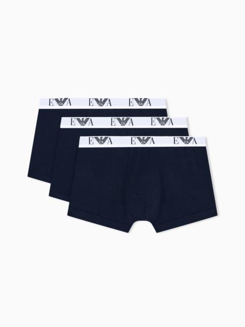 THREE-PACK OF STRETCH JERSEY BOXER BRIEFS WITH EA LOGOBAND