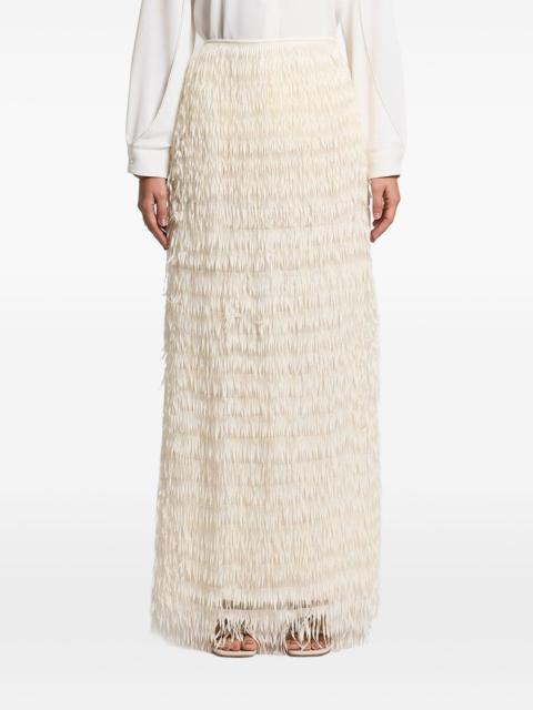 fringed maxi skirt