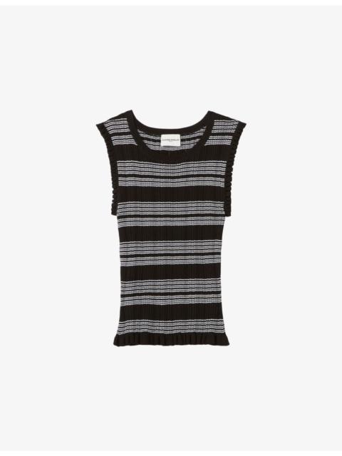 Striped Ribbed Knitted Top