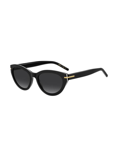 BLACK-ACETATE SUNGLASSES WITH GOLD-TONE TRIMS