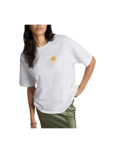 (WMNS) Converse Oversized Floral Graphic Crew T-Shirt 'White' 10025213-A01