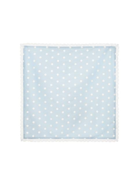 Blue Polka Dot Square Headscarf