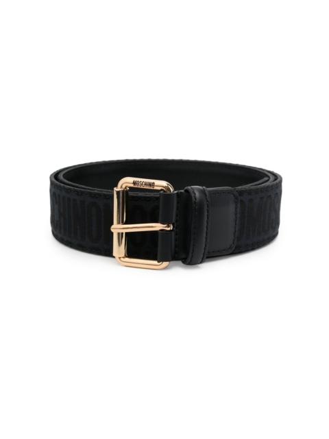monogram leather belt