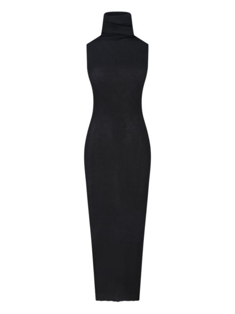 ribbed high-neck maxi dress