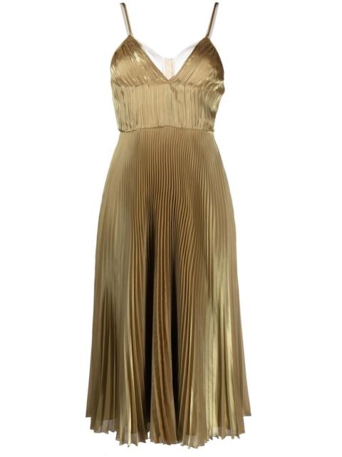 Technical Voile pleated midi dress