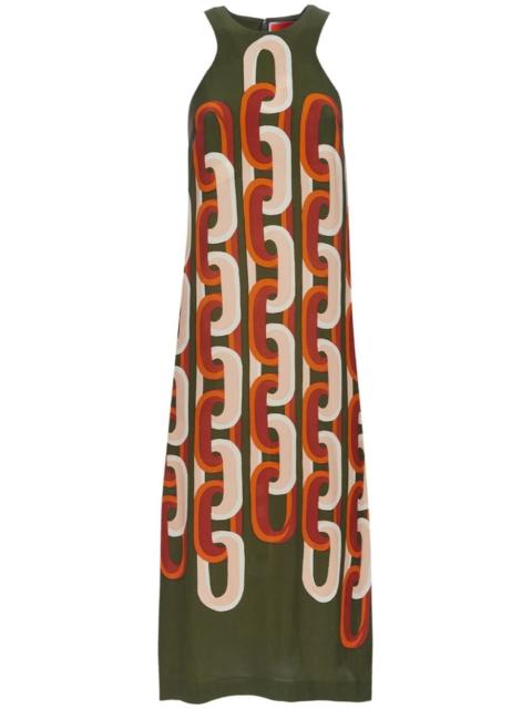 Racer chain-link print dress