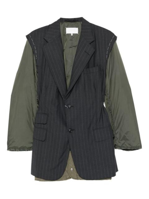pinstripe-pattern jacket