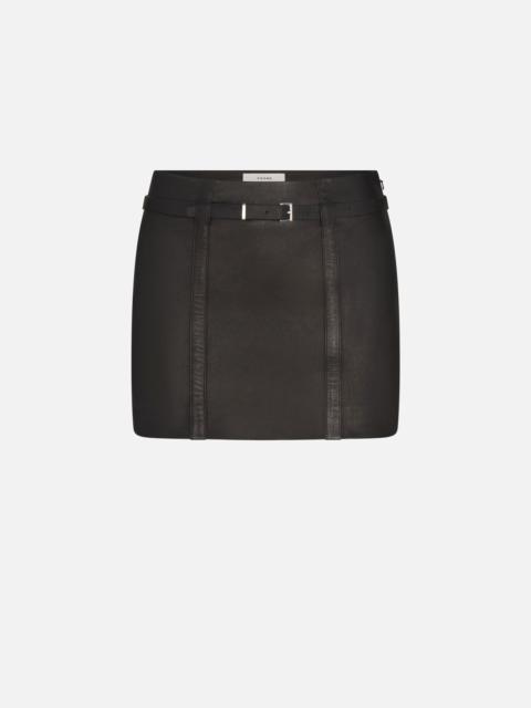 The Leather Belted Mini Skirt in Black