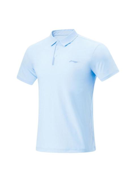 Li-Ning Logo Quick-Drying Polo Shirt 'Ice Blue' APLU123-2