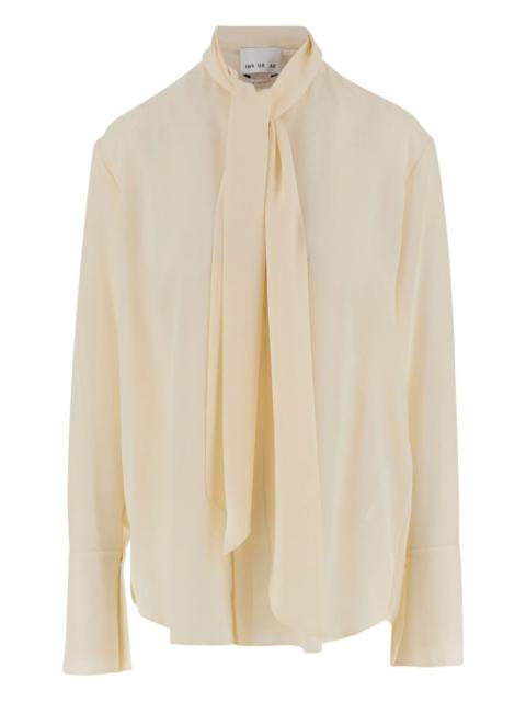 bow-detailed silk blouse