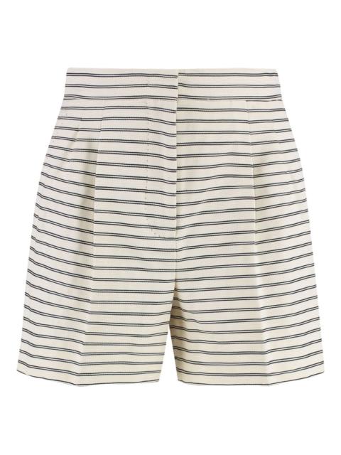 pleated striped shorts