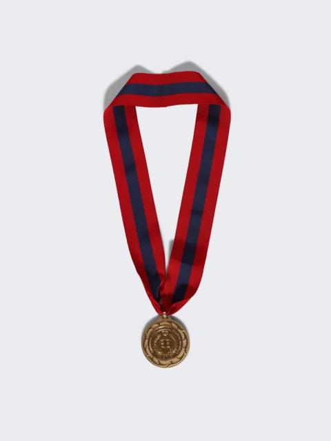 Medal Necklace Red And Dark Blue