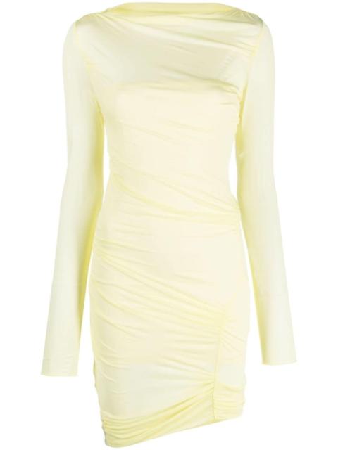 asymmetric ruched minidress