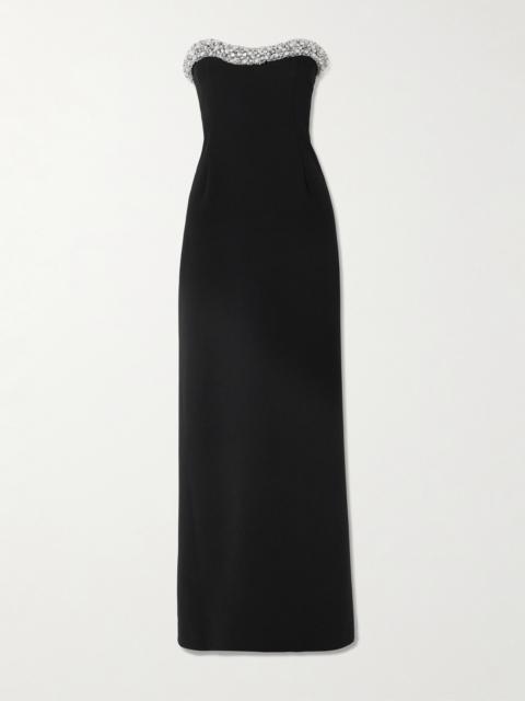 Riona Strapless Embellished Crepe Gown